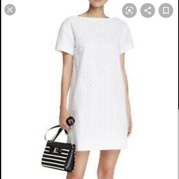 kate spade Dresses & Skirts - KATE SPADE white eyelet overlay short sleeve dress